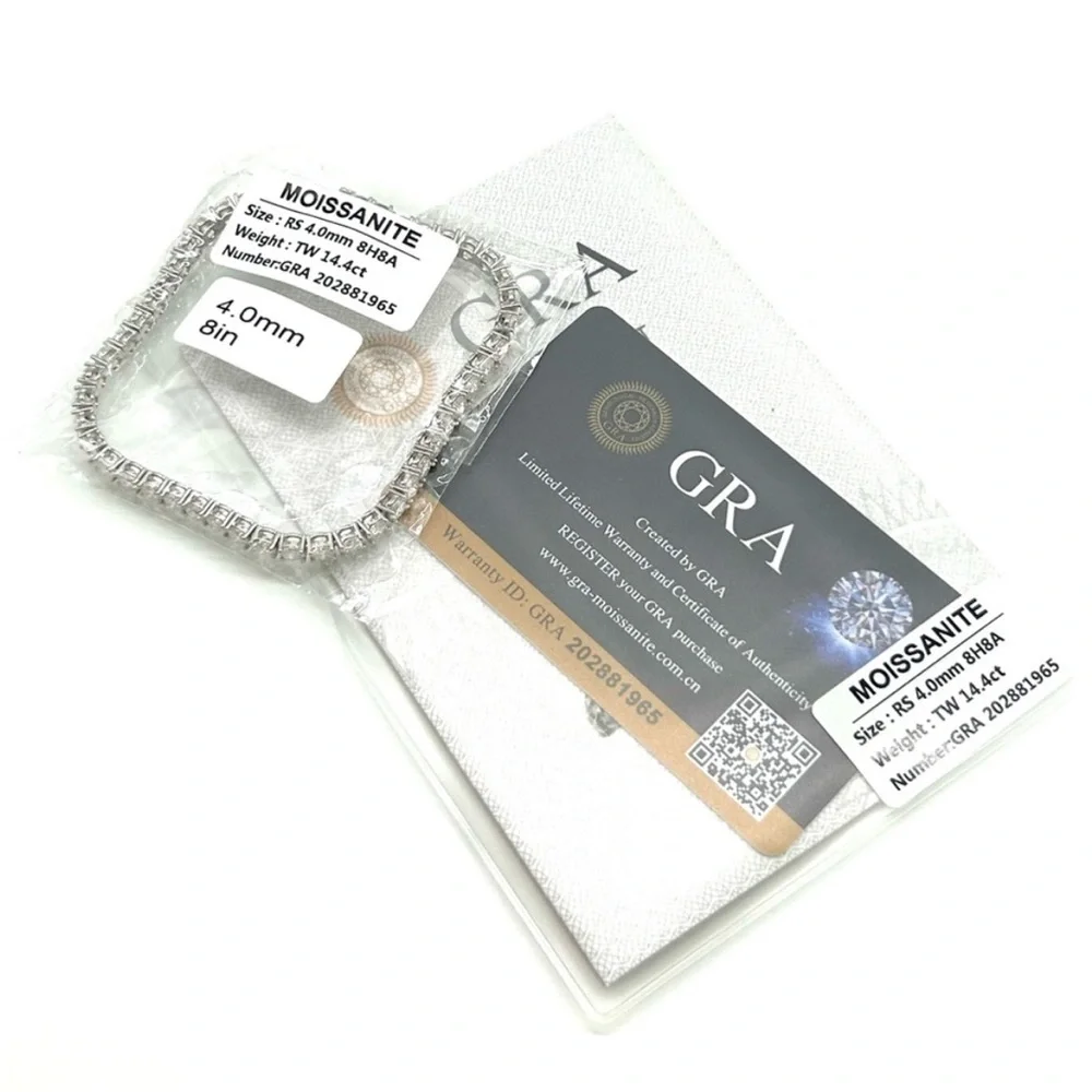 925 Silver, 14.40CTW Moissanite Tennis Bracelet